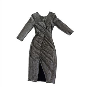 Zara Metallic Midi Dress